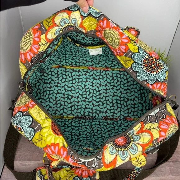 Vera Bradley Weekender Carry On Duffle Bag Flower Shower w/ Shoulder Strap - Picture 10 of 12